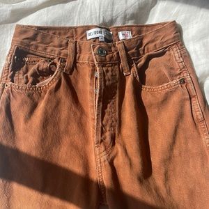 Re/done jeans at brown boyfriend semi-high waisted